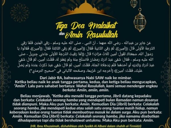 Tiga Doa Malaikat Jibril yang Diaminkan Rasulullah